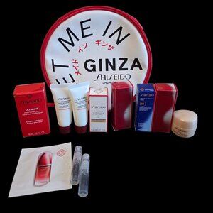 Shiseido Makeup Bundle with Meet me in Ginza Makeup Bag- Red